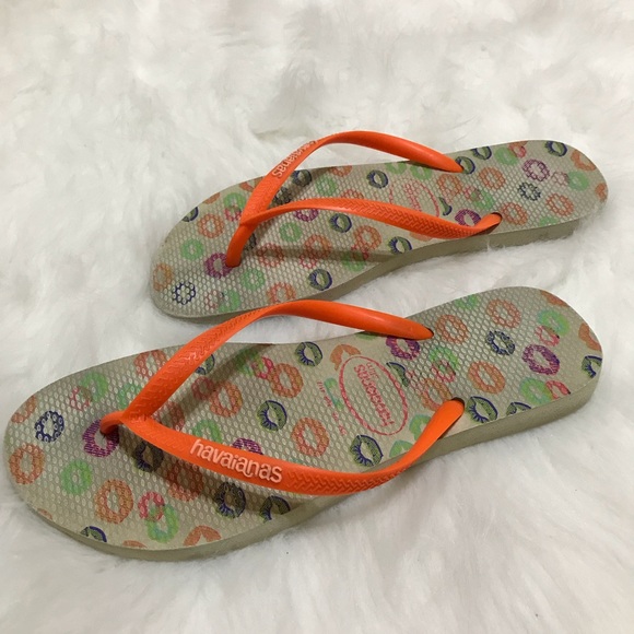 Havaianas TODDLER Girls Flip Flops Slim Animal Print Sandals Sz 9,10 2-4 years